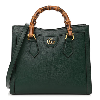 Gucci Textured Dollar Calfskin Web Small Diana Tote Bag Green 1 of 15