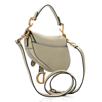 Christian Dior Goatskin Micro Saddle Bag With Strap Sage Green 2 of 7
