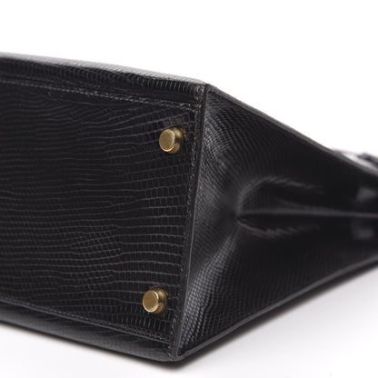 Hermes Lizard Kelly Sellier 32 Black 33 of 35