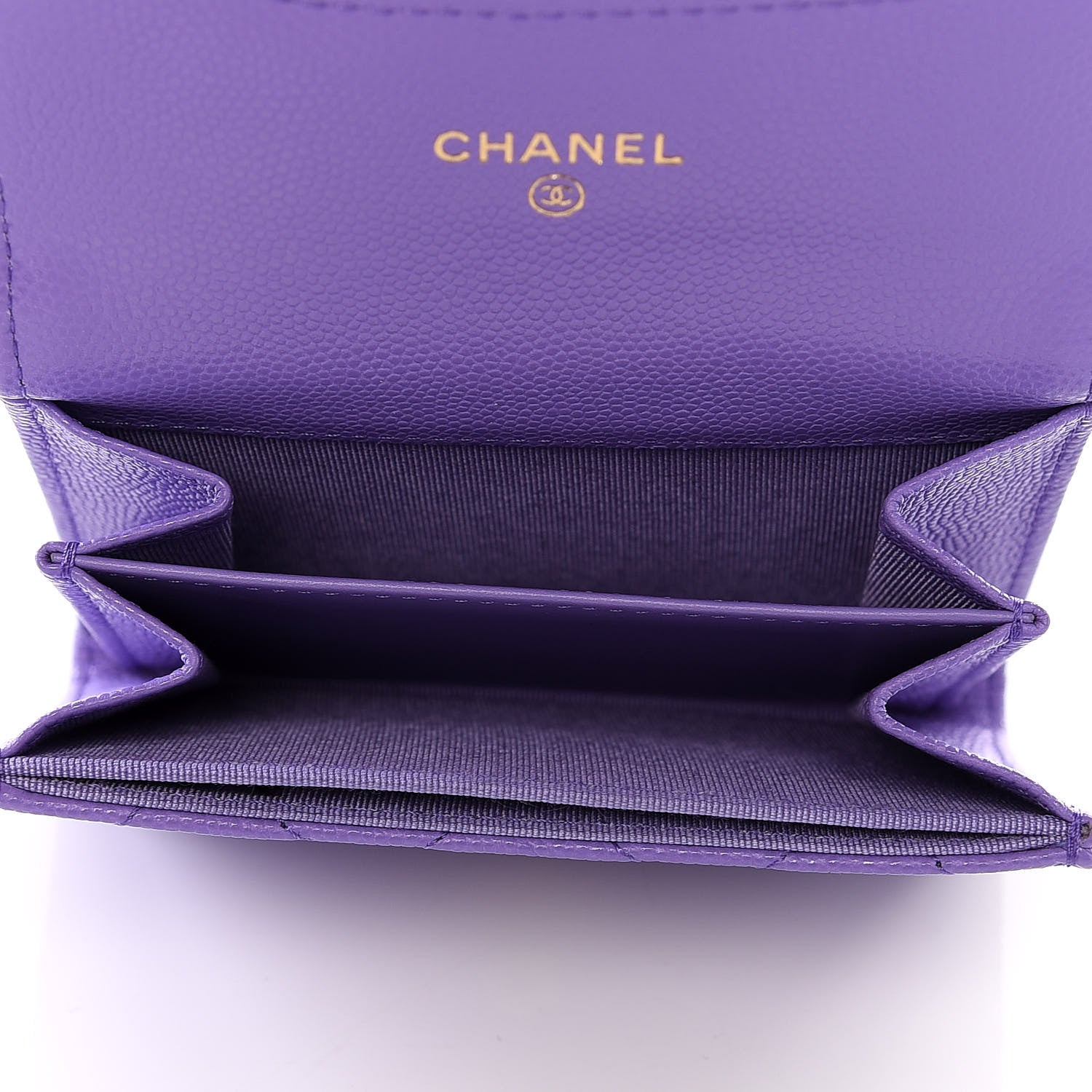 Chanel Caviar Quilted Flap Card Holder Wallet Purple 3 of 6
