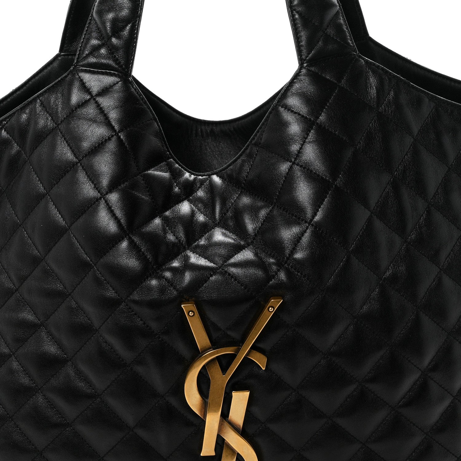 Saint Laurent Lambskin Quilted Maxi Icare Shopping Tote Black 9 of 11