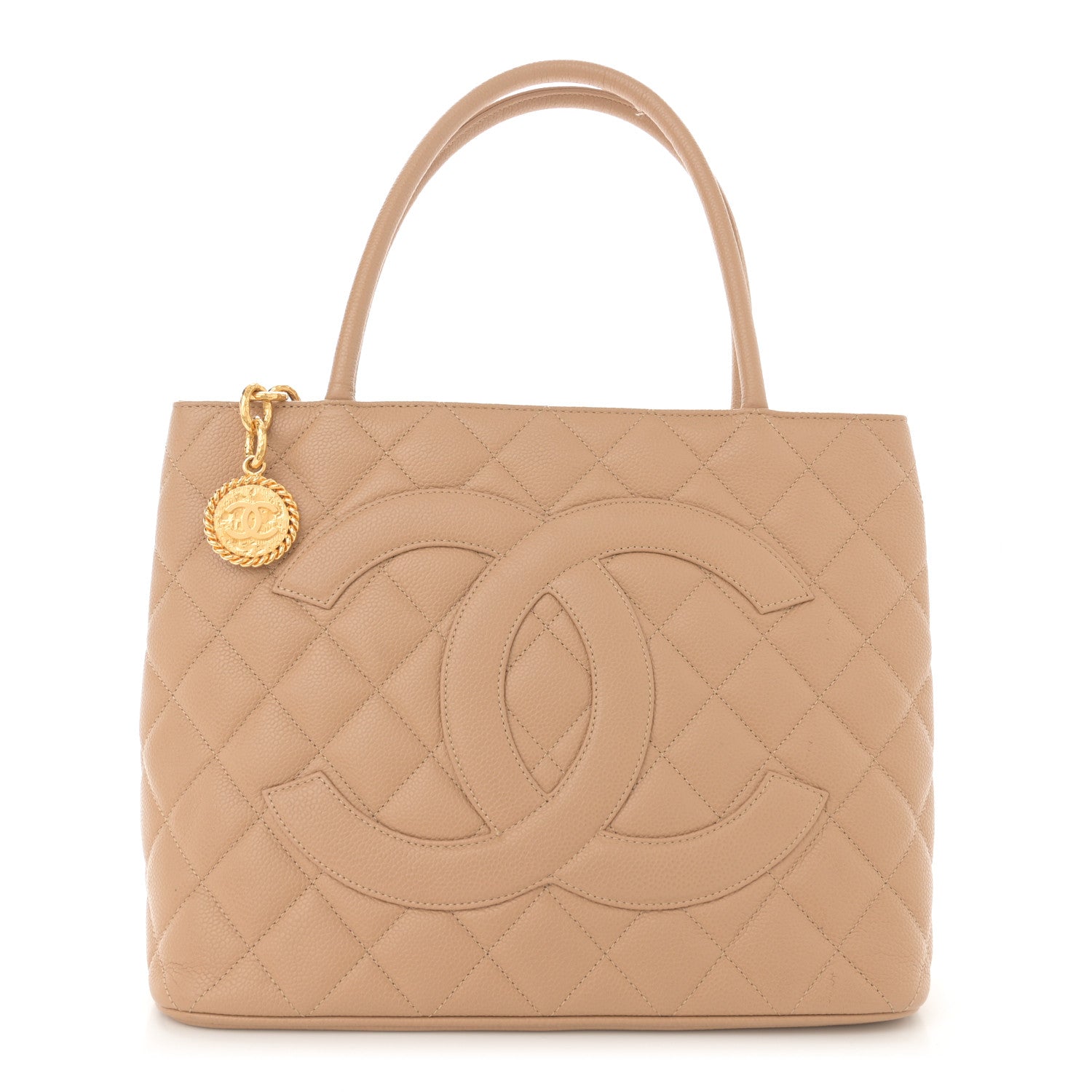 Chanel Caviar Quilted Medallion Tote Beige 1 of 12