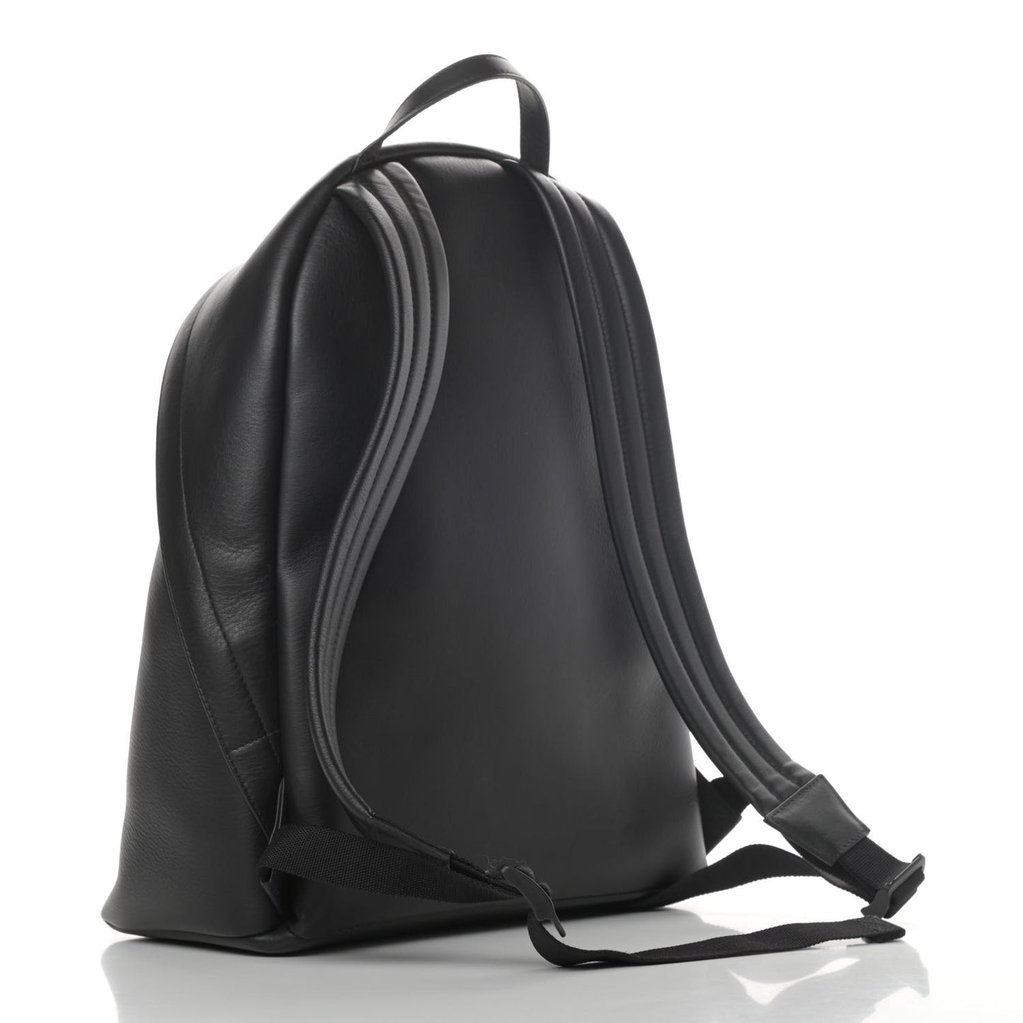 Smooth Calfskin Logo Everyday Backpack Black White