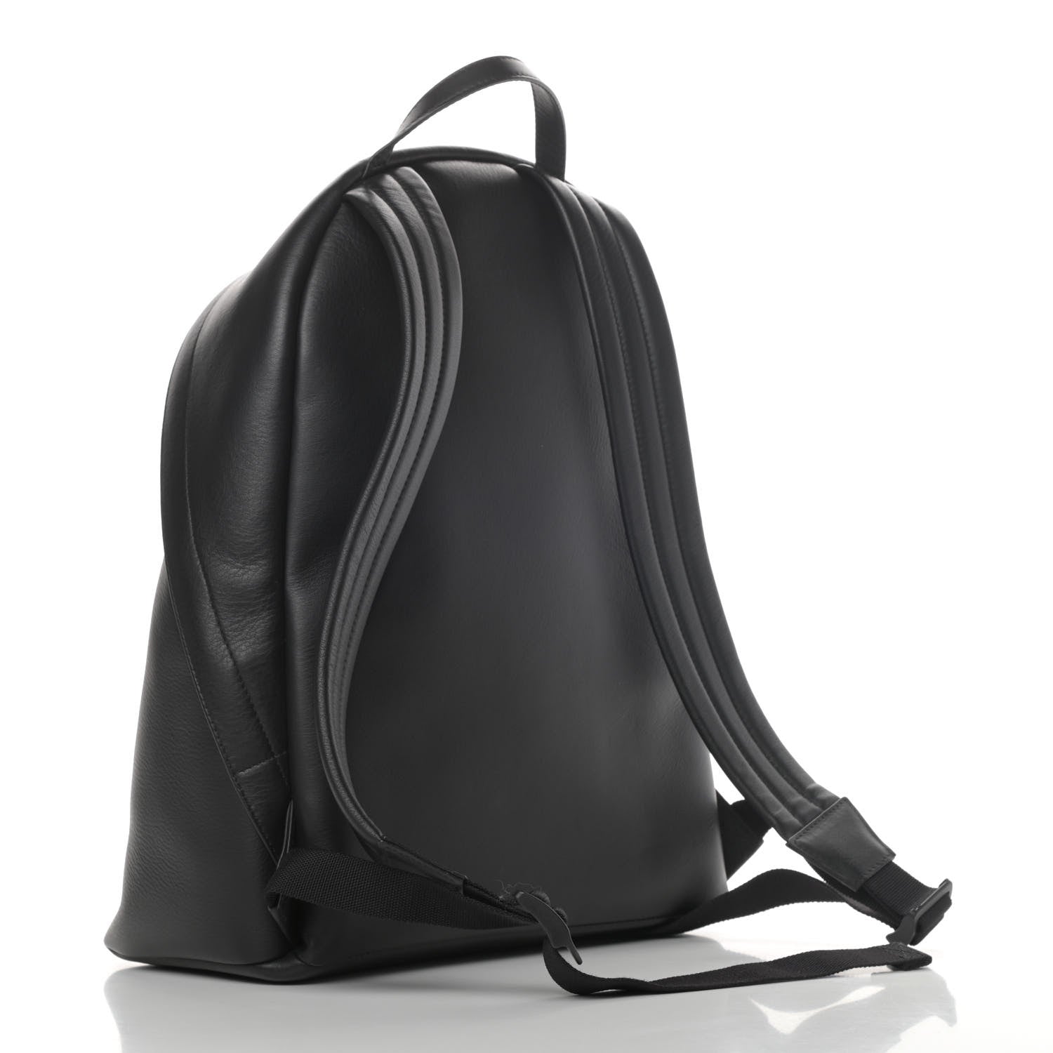 Balenciaga Smooth Calfskin Logo Everyday Backpack Black White 2 of 5