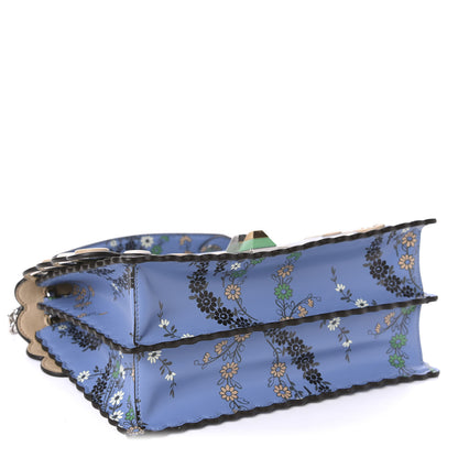 Fendi Vitello Liberty Japanese Blossom Scalloped Studded Grommet Kan I Shoulder Bag Nebula Multicolor 5 of 11