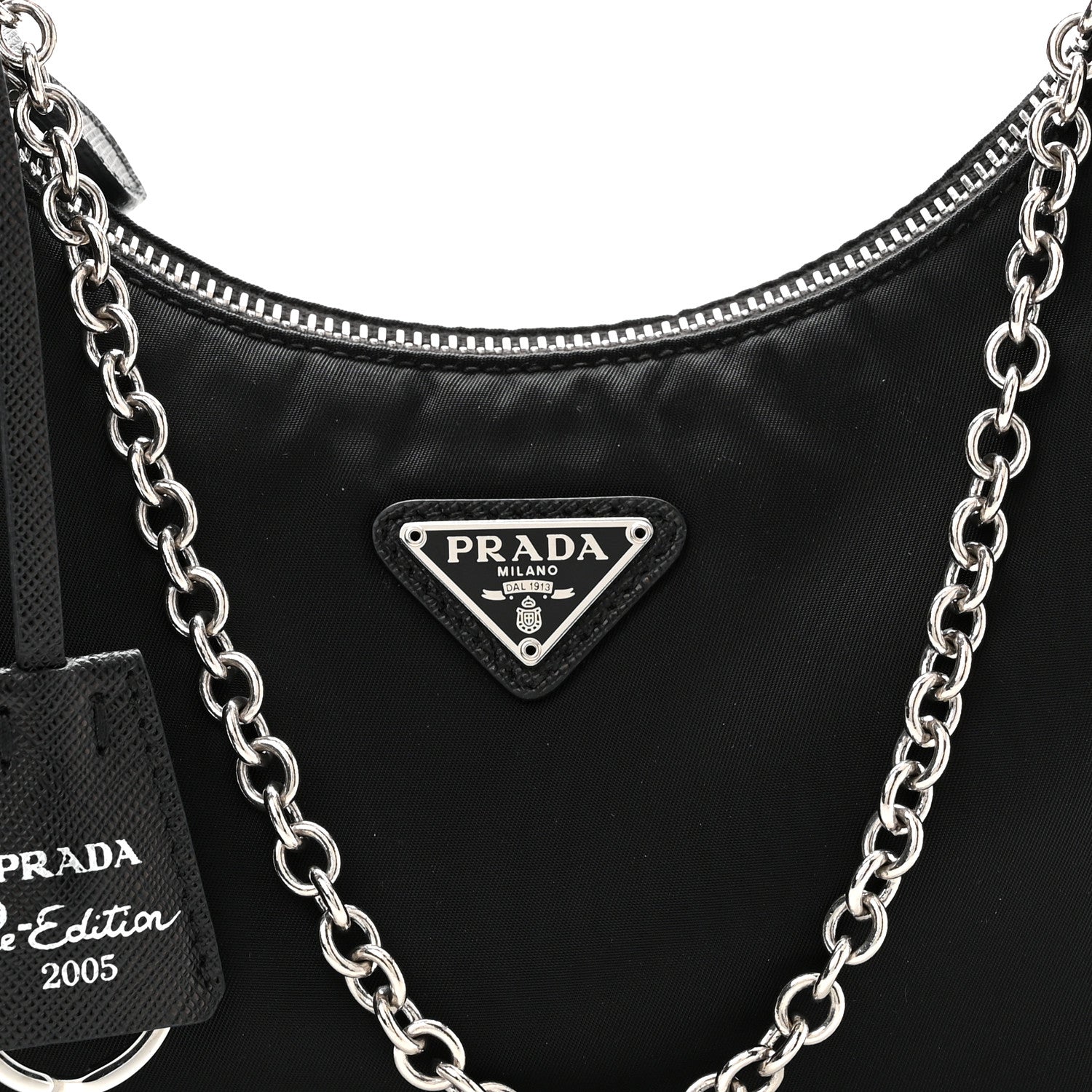 Prada Nylon Re-Edition 2005 Shoulder Bag Black Black 9 of 12