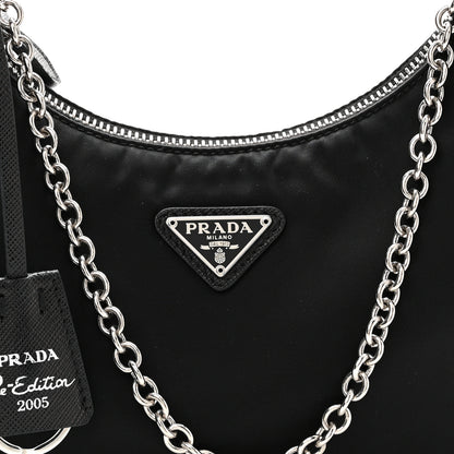 Prada Nylon Re-Edition 2005 Shoulder Bag Black Black 9 of 12