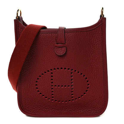 Hermes Taurillon Clemence Evelyne TPM Rouge Grenat 1 of 10