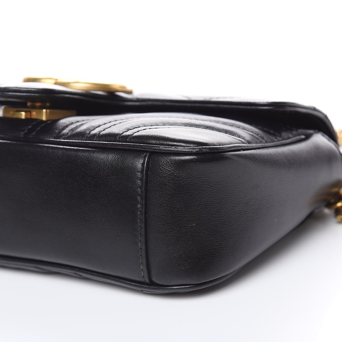 Calfskin Matelasse Mini GG Marmont Shoulder Bag Black