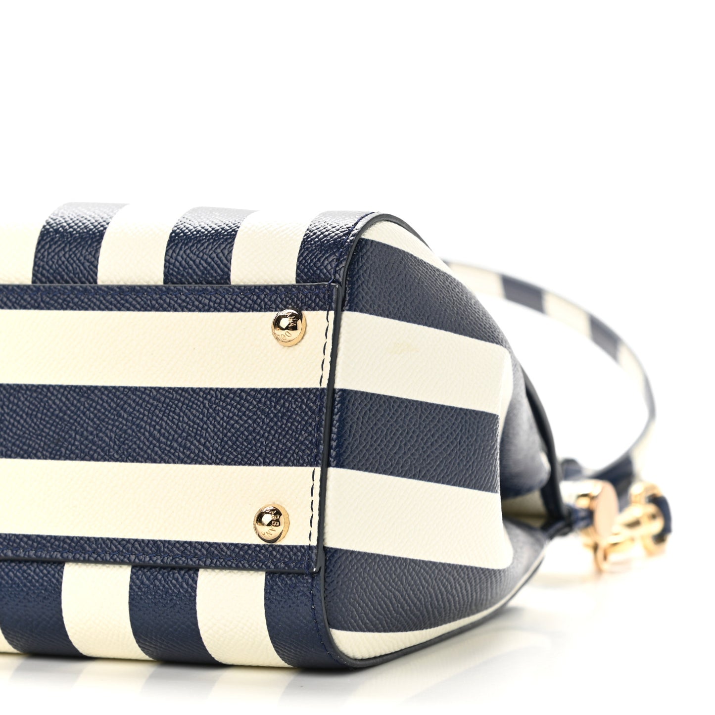 Dauphine Embroidered Striped Print Medium Miss Sicily Satchel White