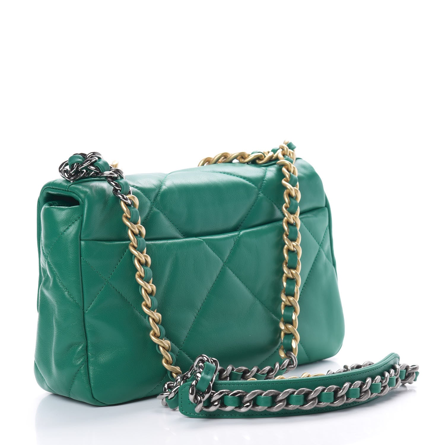 Chanel Lambskin Quilted Medium 19 Flap Green 3 of 11