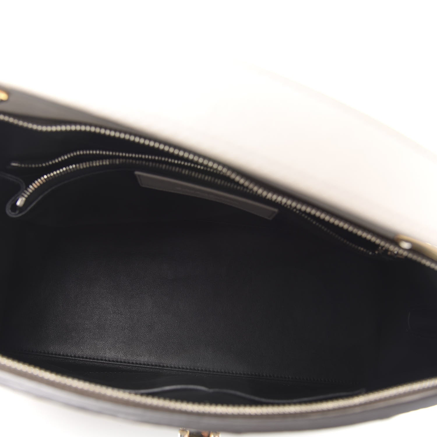 Balenciaga Calfskin Ostrich Trimmed Le Dix M Cartable Shoulder Bag Gris Glace 5 of 11