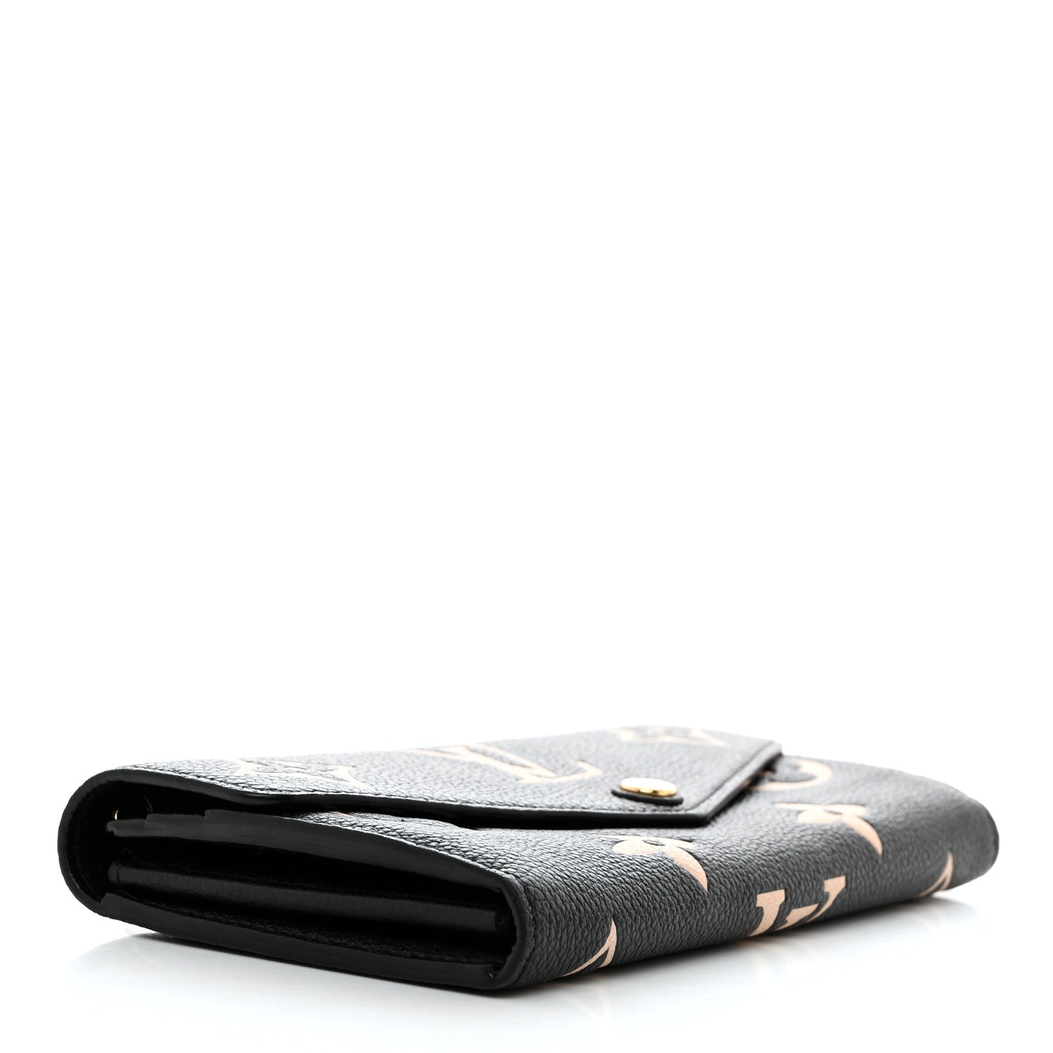 Louis Vuitton Monogram Empreinte Giant Sarah Wallet Black Beige 4 of 7