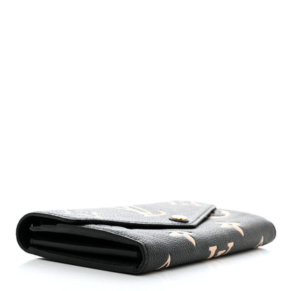 Louis Vuitton Monogram Empreinte Giant Sarah Wallet Black Beige 4 of 7