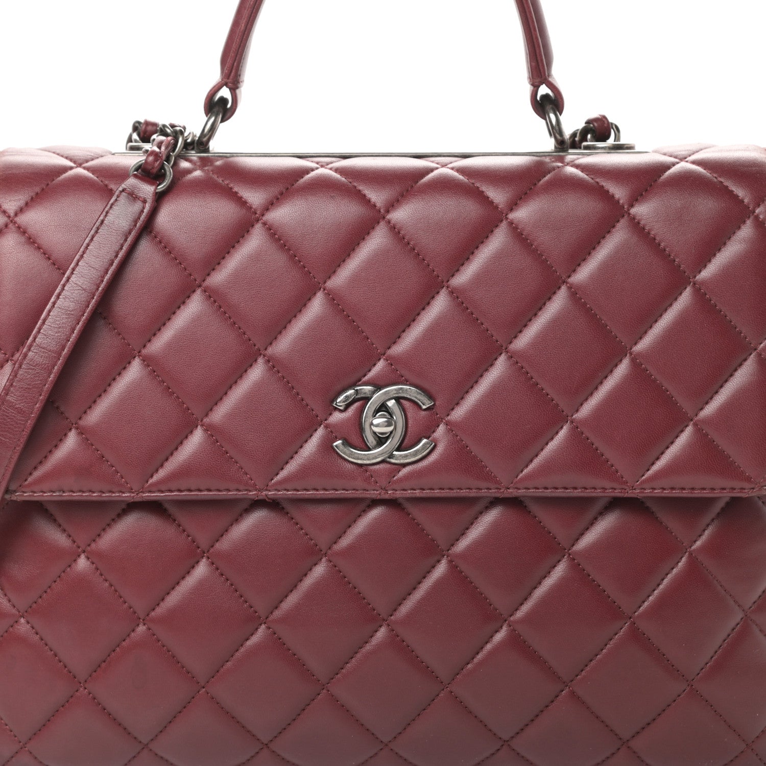 Chanel Lambskin Quilted Large Trendy CC Dual Handle Flap Bag Burgundy 8 of 13