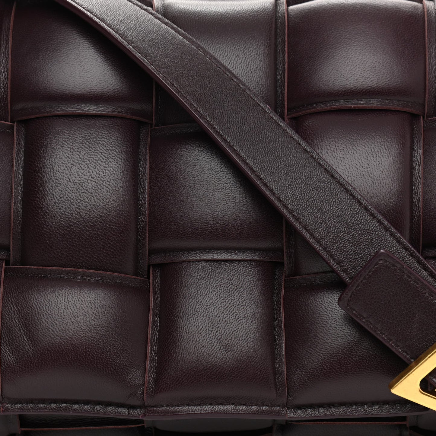 Nappa Maxi Intreccio Padded Cassette Crossbody Bag Grape