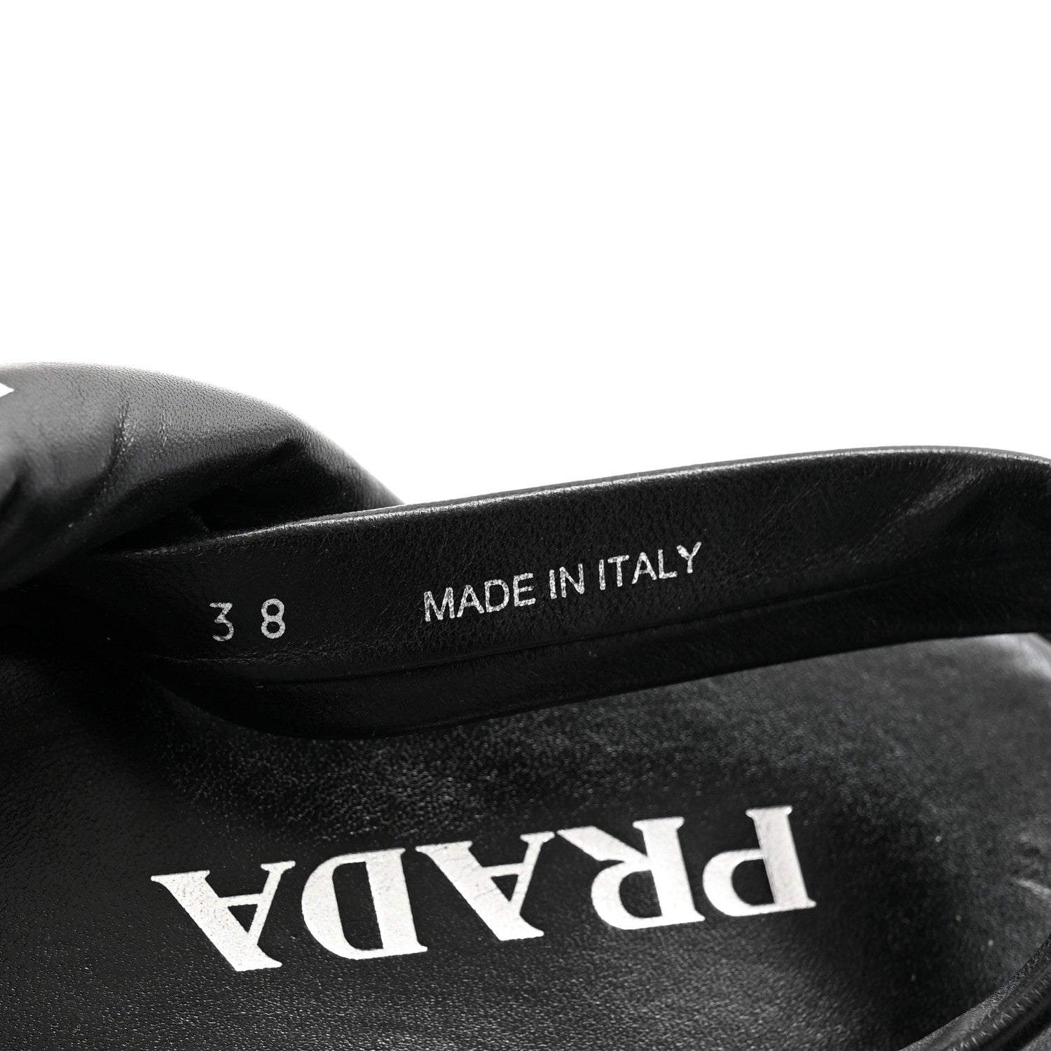 Prada Nappa Padded Blow 20mm Slingback Sandals 38 Black 8 of 10