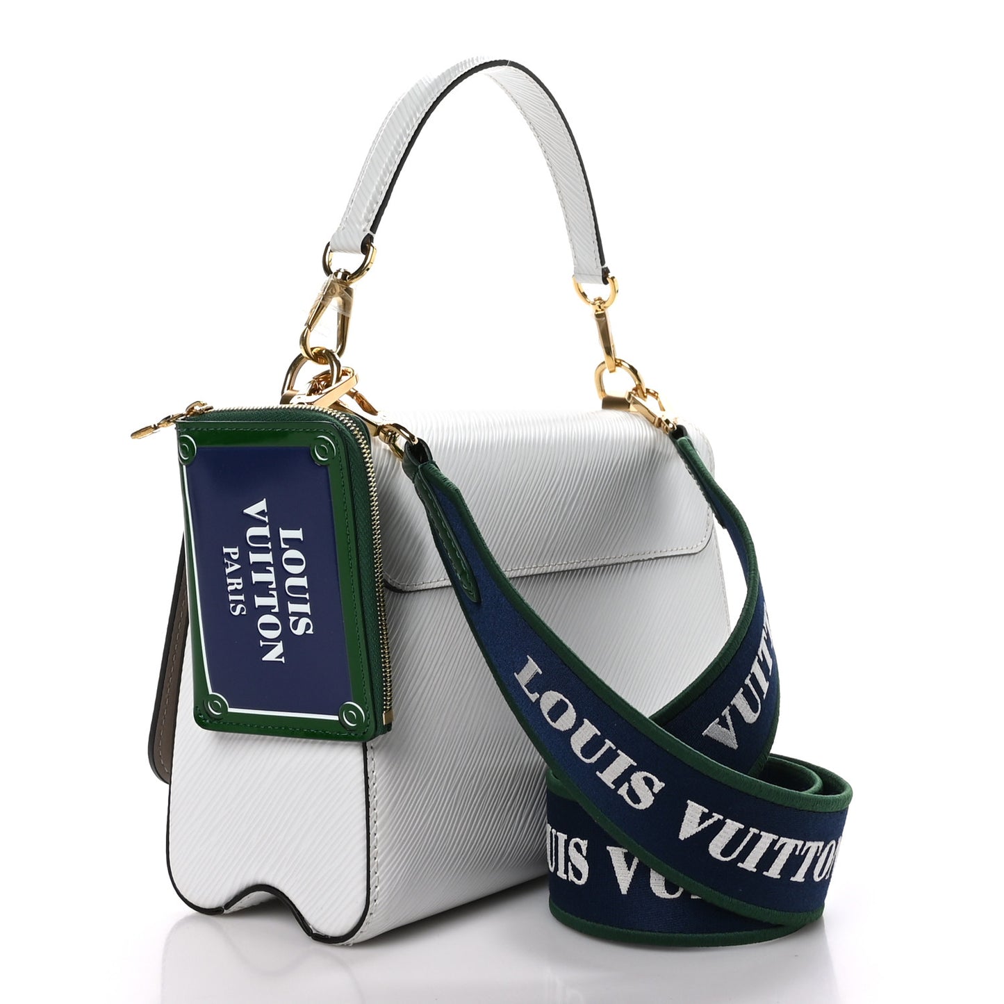Epi Twist Top Handle Shoulder Bag MM White
