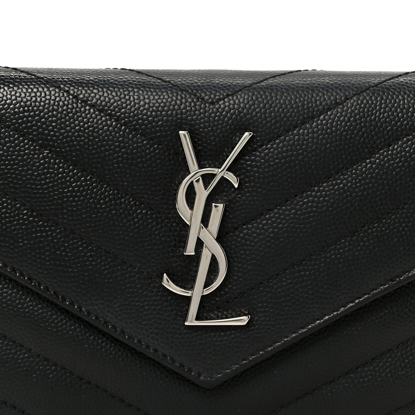 Grain De Poudre Matelasse Chevron Small Monogram Passport Case Black