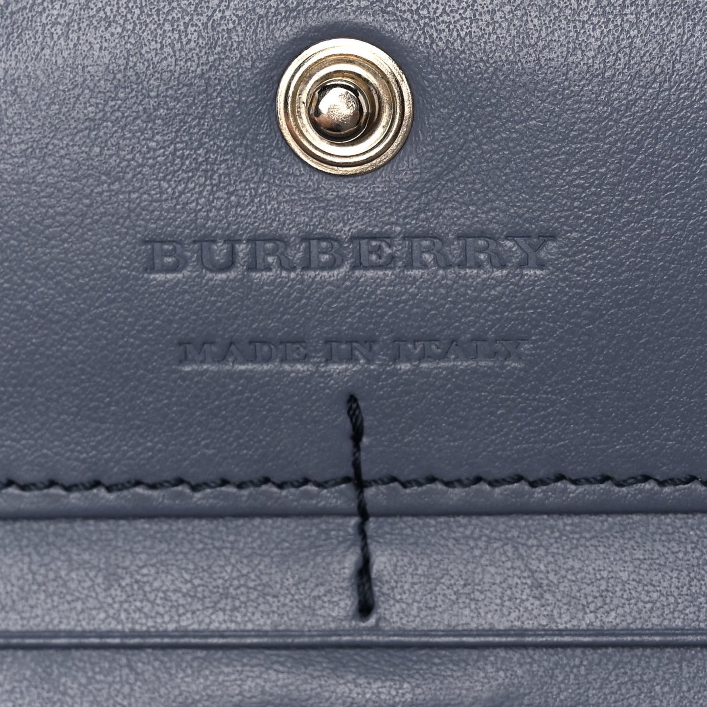Calfskin House Check Porter Continental Wallet Slate Blue