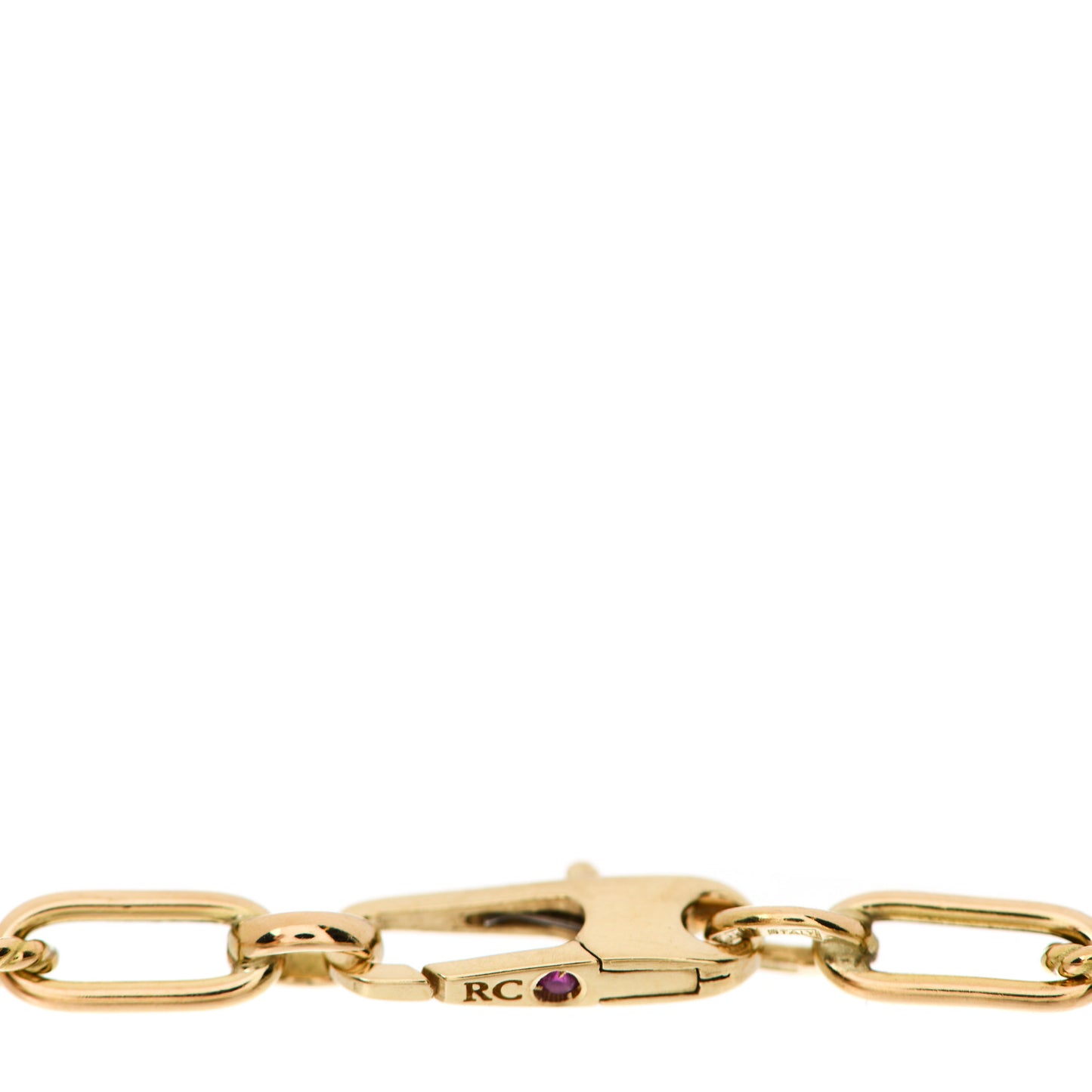 18K Yellow Gold Fluted Paper Clip Link Bracelet