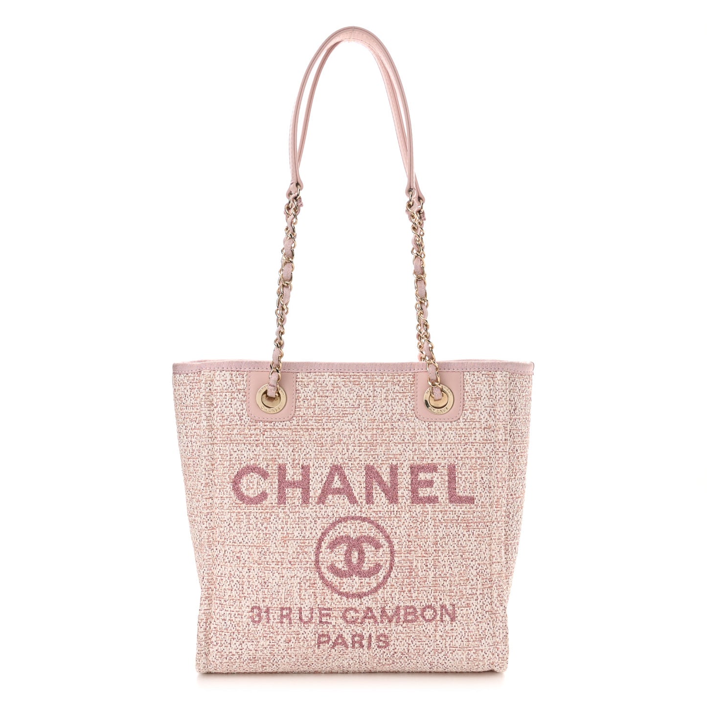 Lurex Boucle Mini Deauville Tote Pink