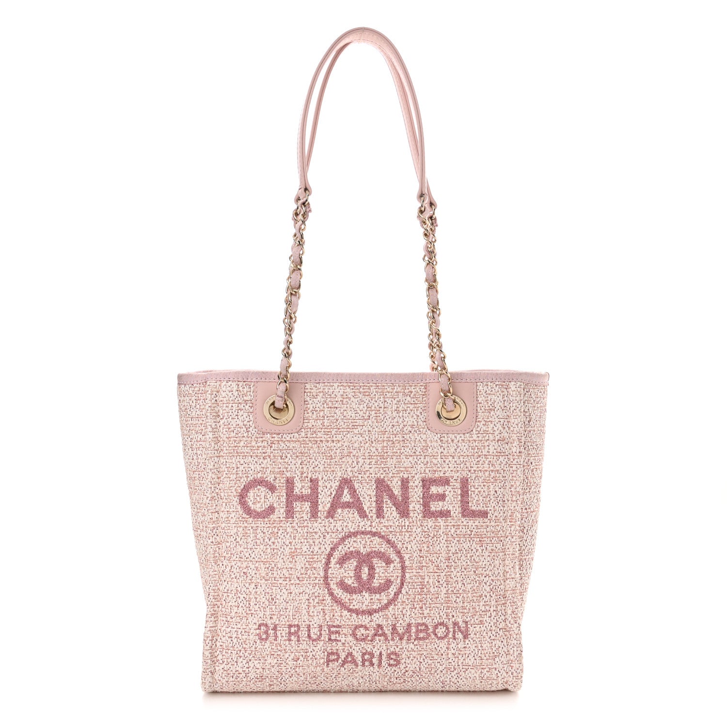 Chanel Lurex Boucle Mini Deauville Tote Pink 1 of 10