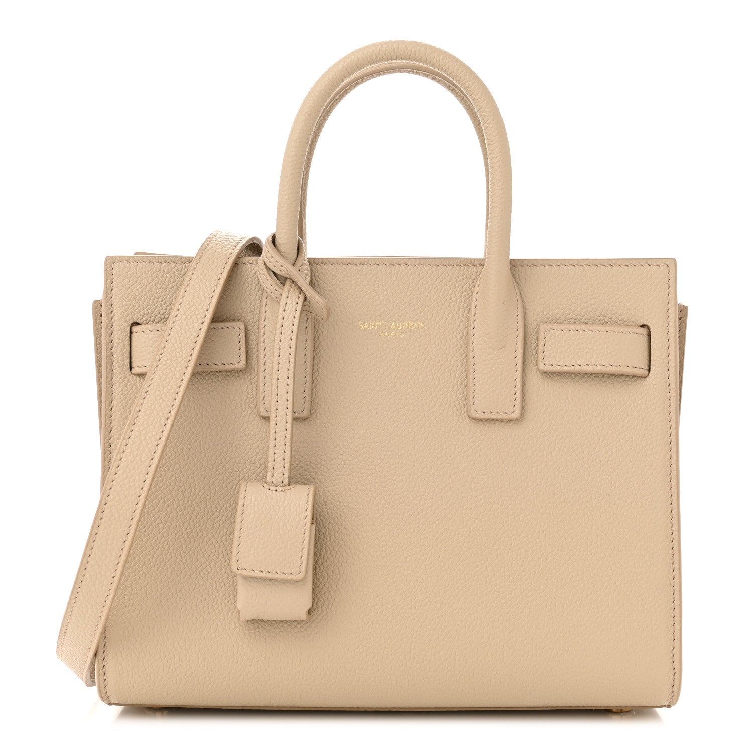 Saint Laurent Grained Calfskin Nano Sac De Jour Sea Salt 1 of 11