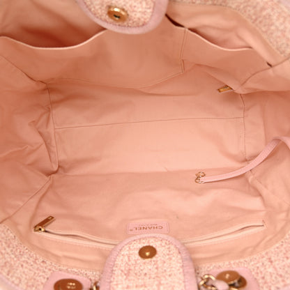 Chanel Lurex Boucle Deauville Medium Tote Pink 5 of 10