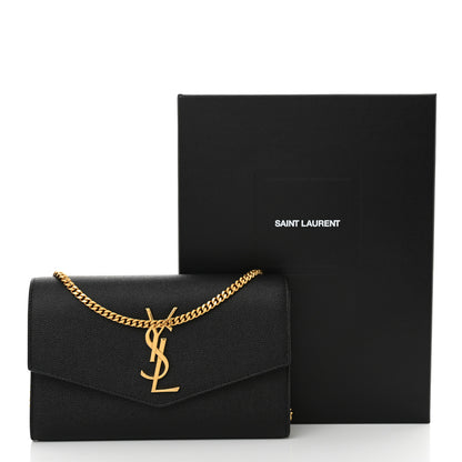 Saint Laurent Grain De Poudre Uptown Chain Wallet Black 11 of 11