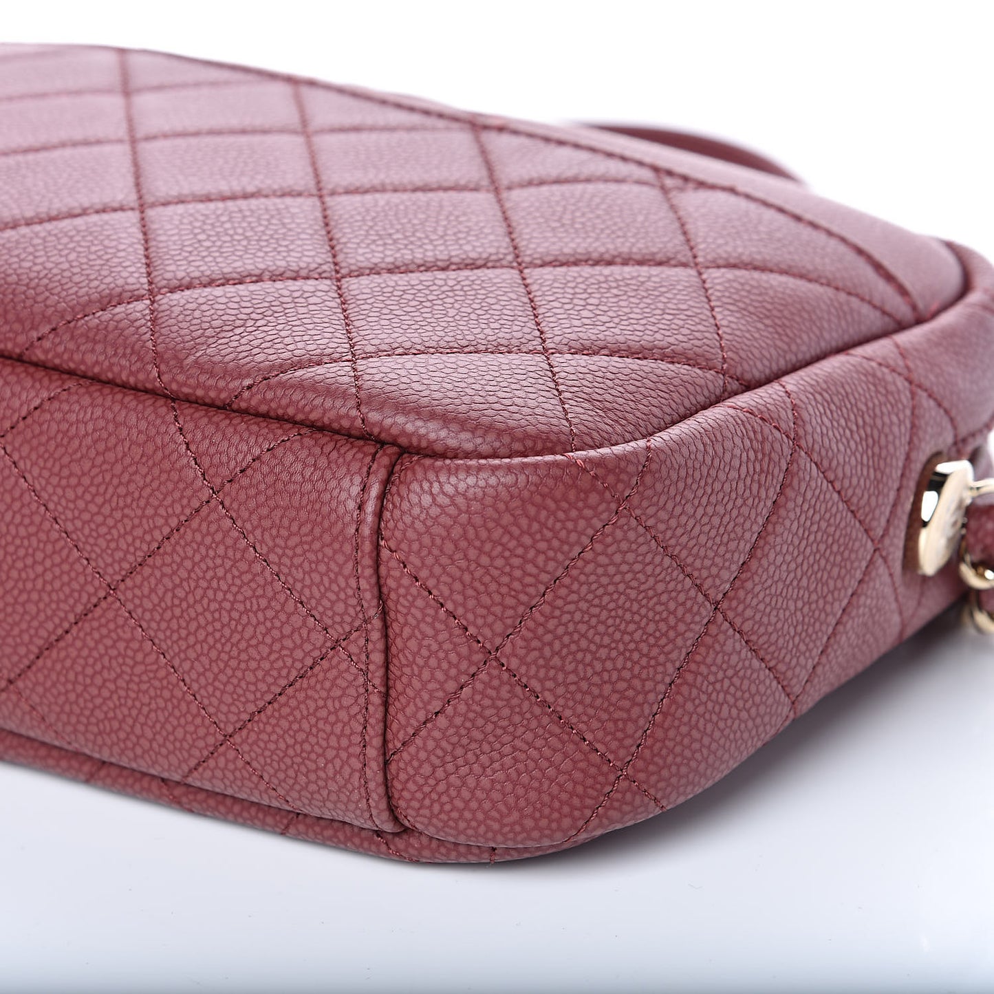 Caviar Quilted Medium Coco Tassel Camera Case Burgundy