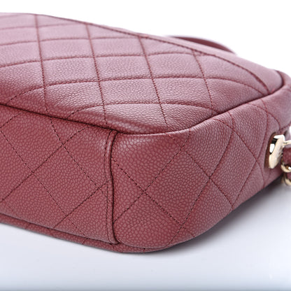 Chanel Caviar Quilted Medium Coco Tassel Camera Case Burgundy 10 of 10