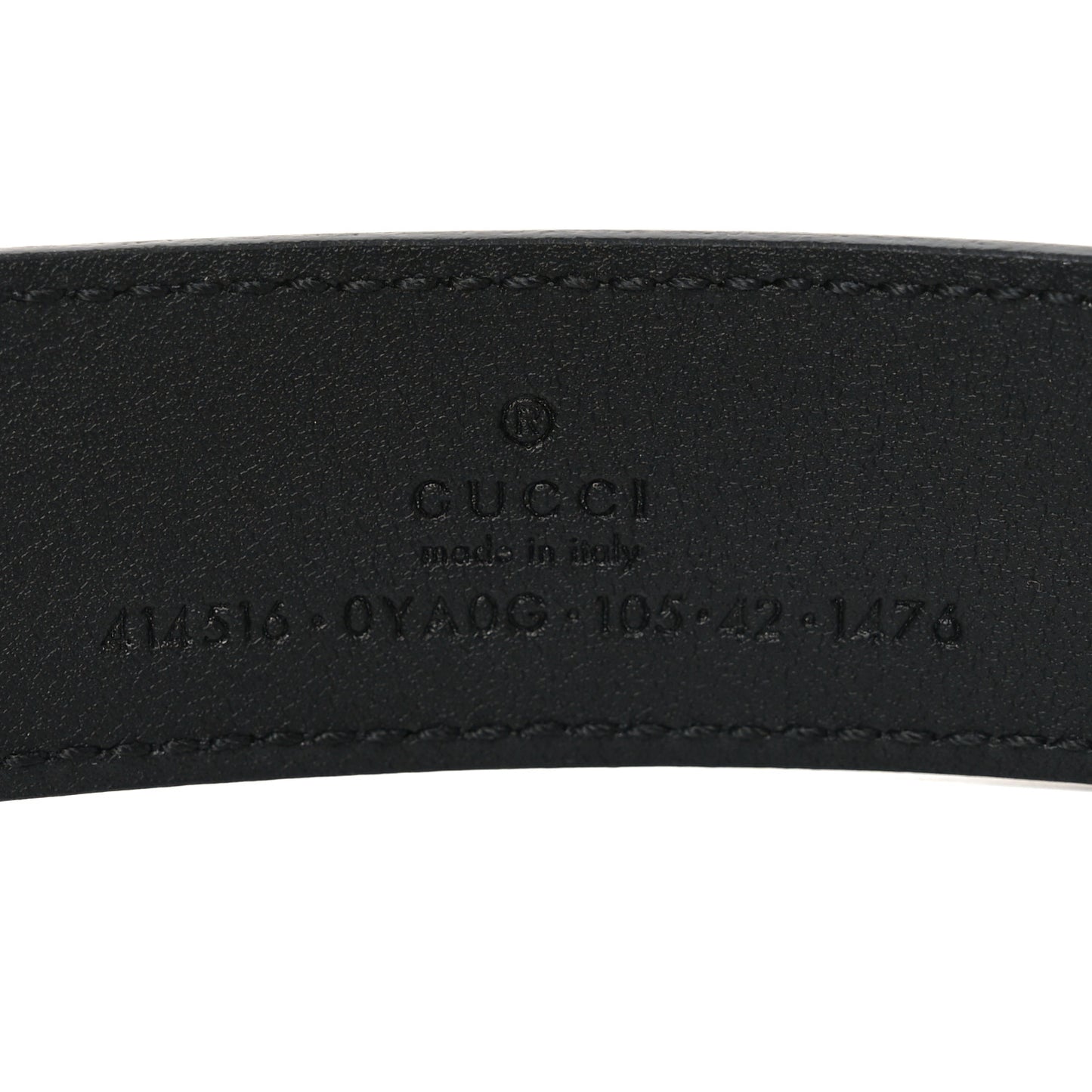 Plutone Calfskin Double G 30mm Belt 105 42 Black