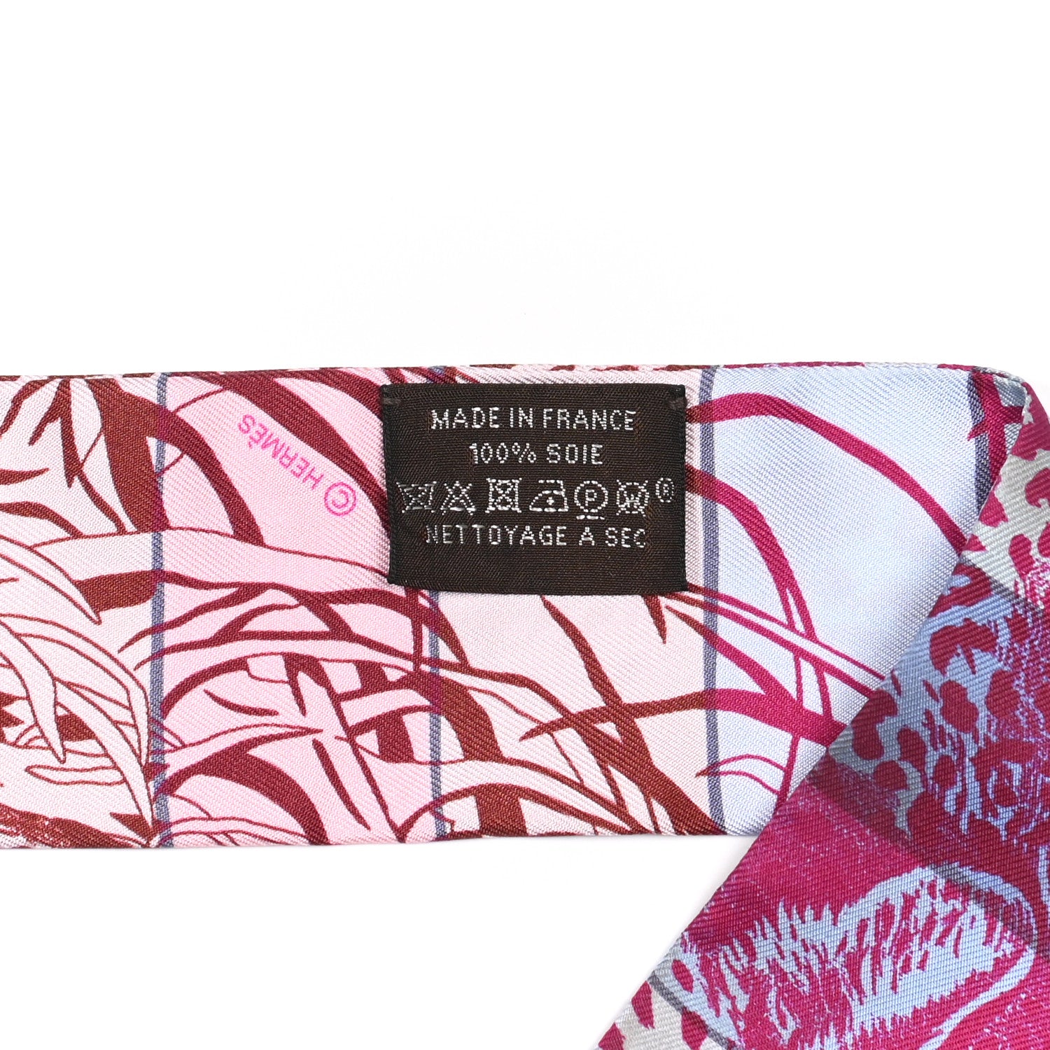Hermes Silk Jungle Love Rainbow Twilly Fuchsia Bleu Ciel 4 of 5