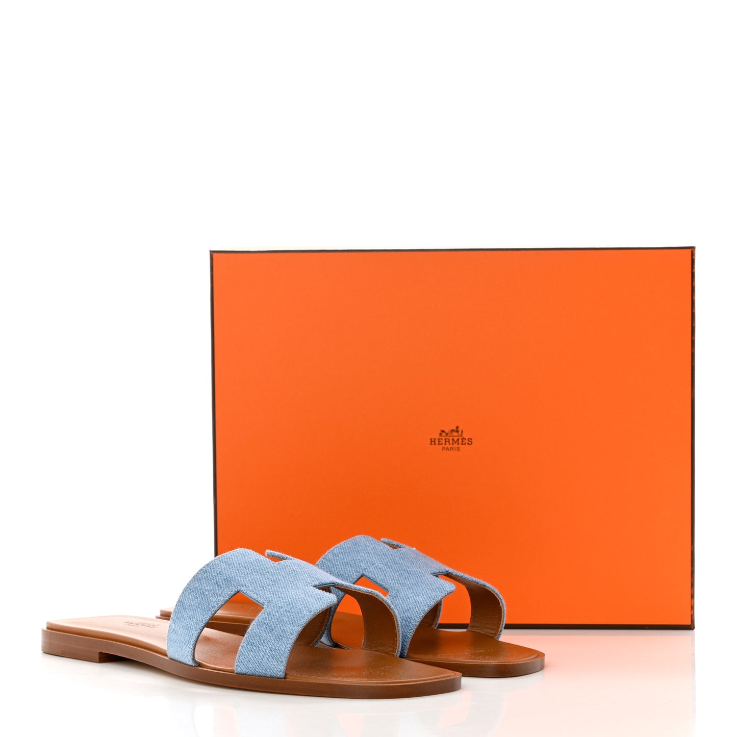 Denim Canvas Oran Sandals 39.5 Bleu Clair