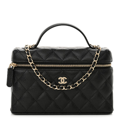 Chanel Caviar Quilted Top Handle Slim Vanity With Chain Black 1 of 11