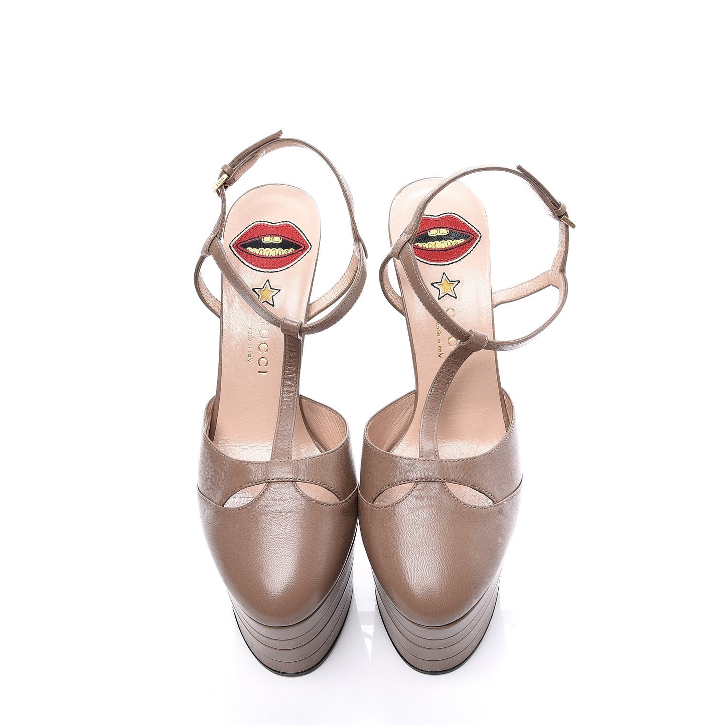 Malaga Kid Angel T-Strap Platform High Heel Pumps 38 Porcelain Rose