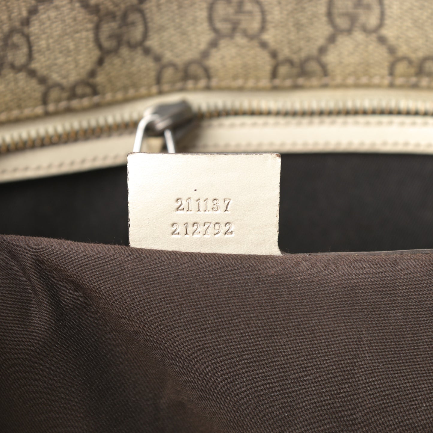 GG Supreme Monogram Medium Zippered Shopping Tote Off White