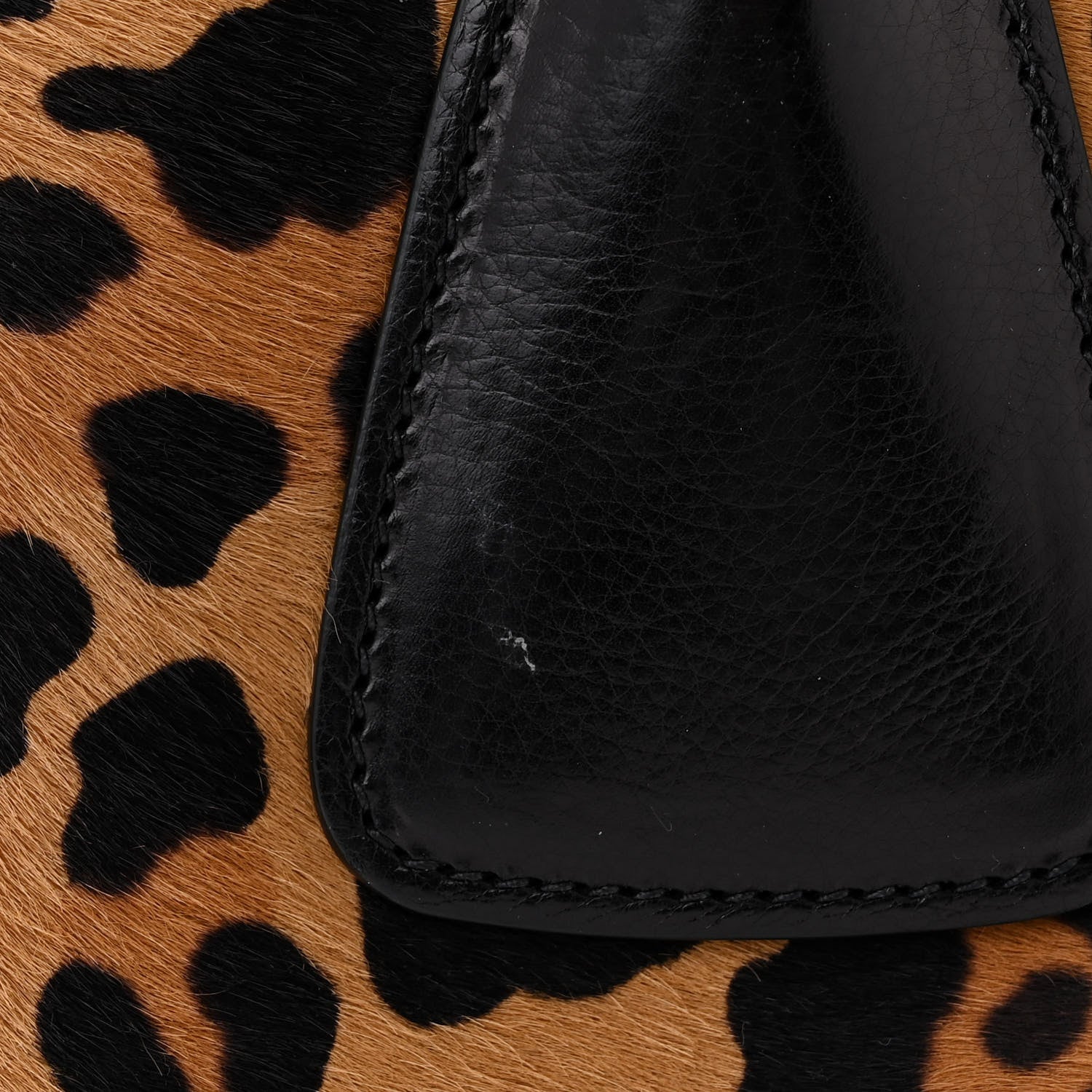 Prada Pony Hair Leopard Print Large Cavallino Miele Moro 11 of 14