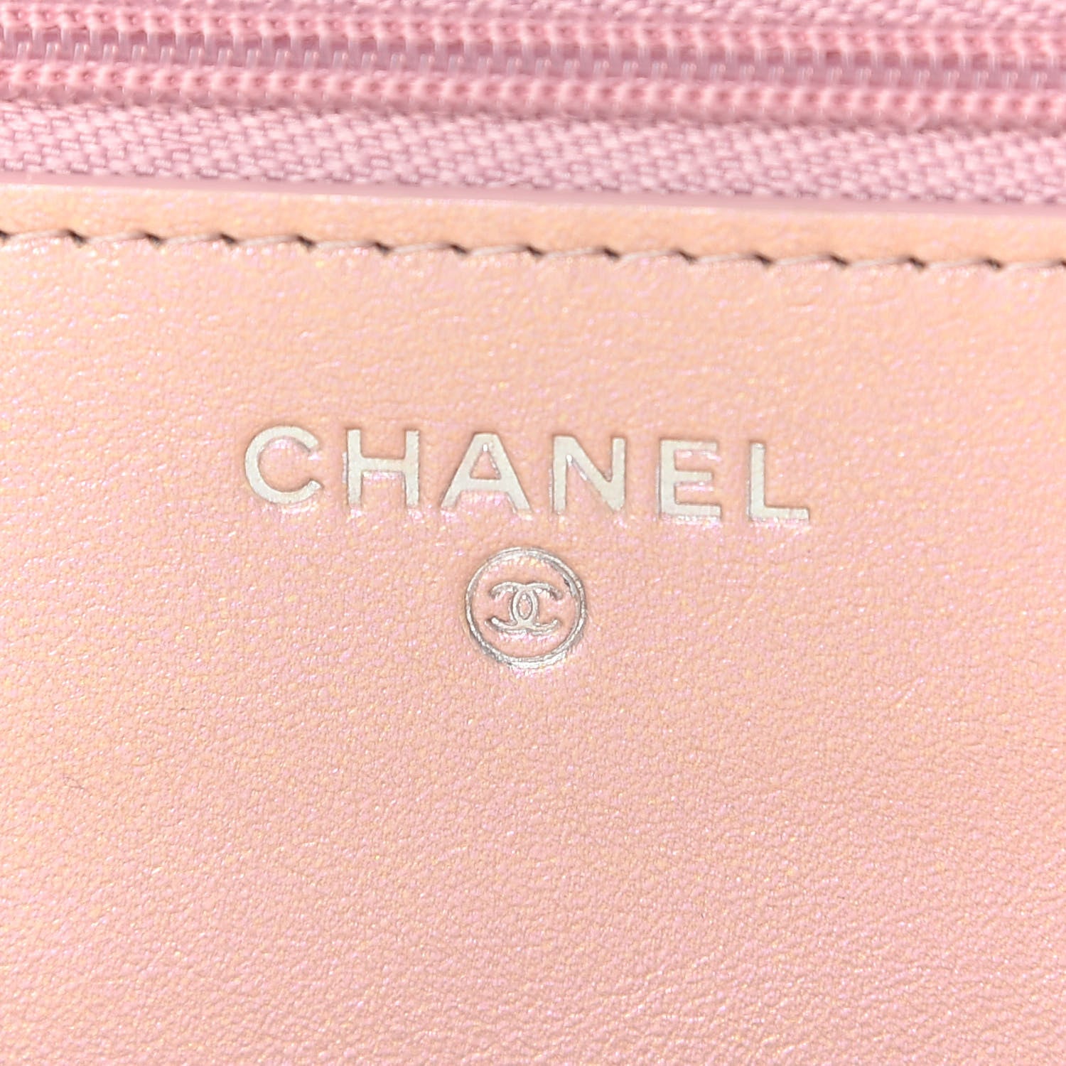 Chanel Iridescent Calfskin Quilted Wallet On Chain WOC Pink 7 of 9
