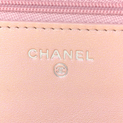 Chanel Iridescent Calfskin Quilted Wallet On Chain WOC Pink 7 of 9