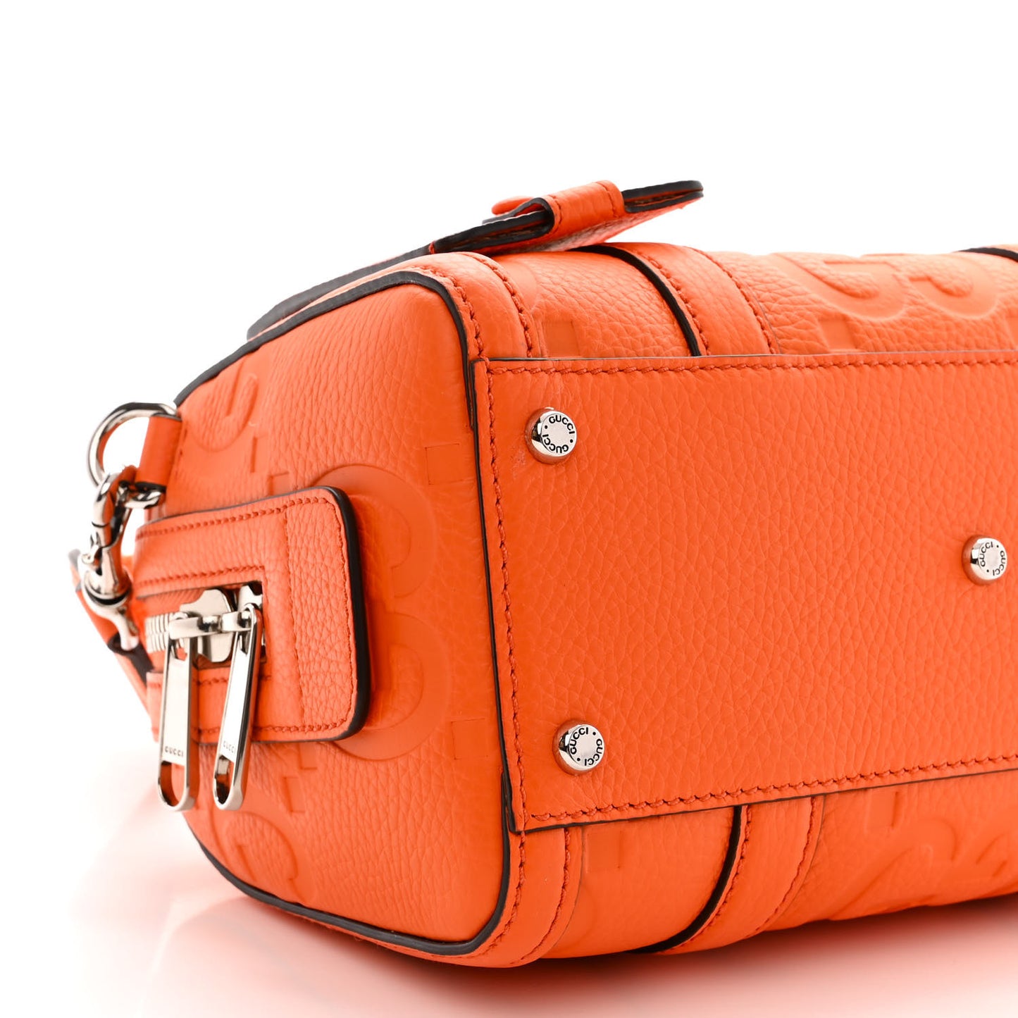 Piuma Calfskin Jumbo GG Embossed Mini Duffle Bag Good Orange