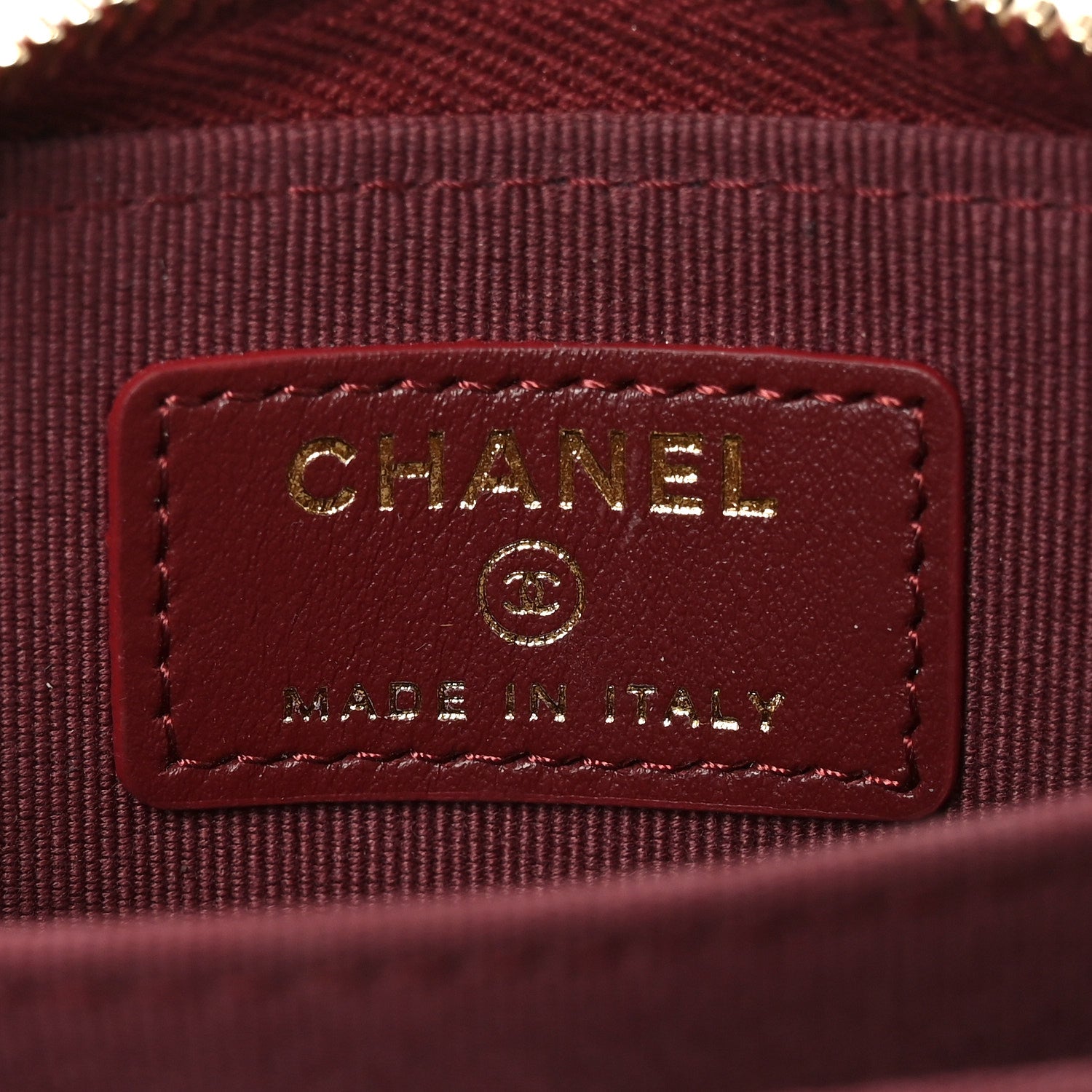 Chanel Caviar Quilted Zip Around Coin Purse Burgundy 6 of 8