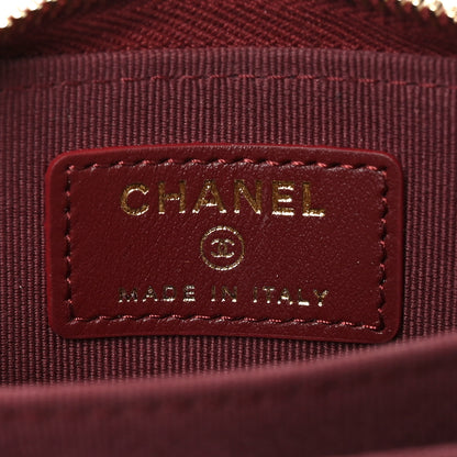 Chanel Caviar Quilted Zip Around Coin Purse Burgundy 6 of 8
