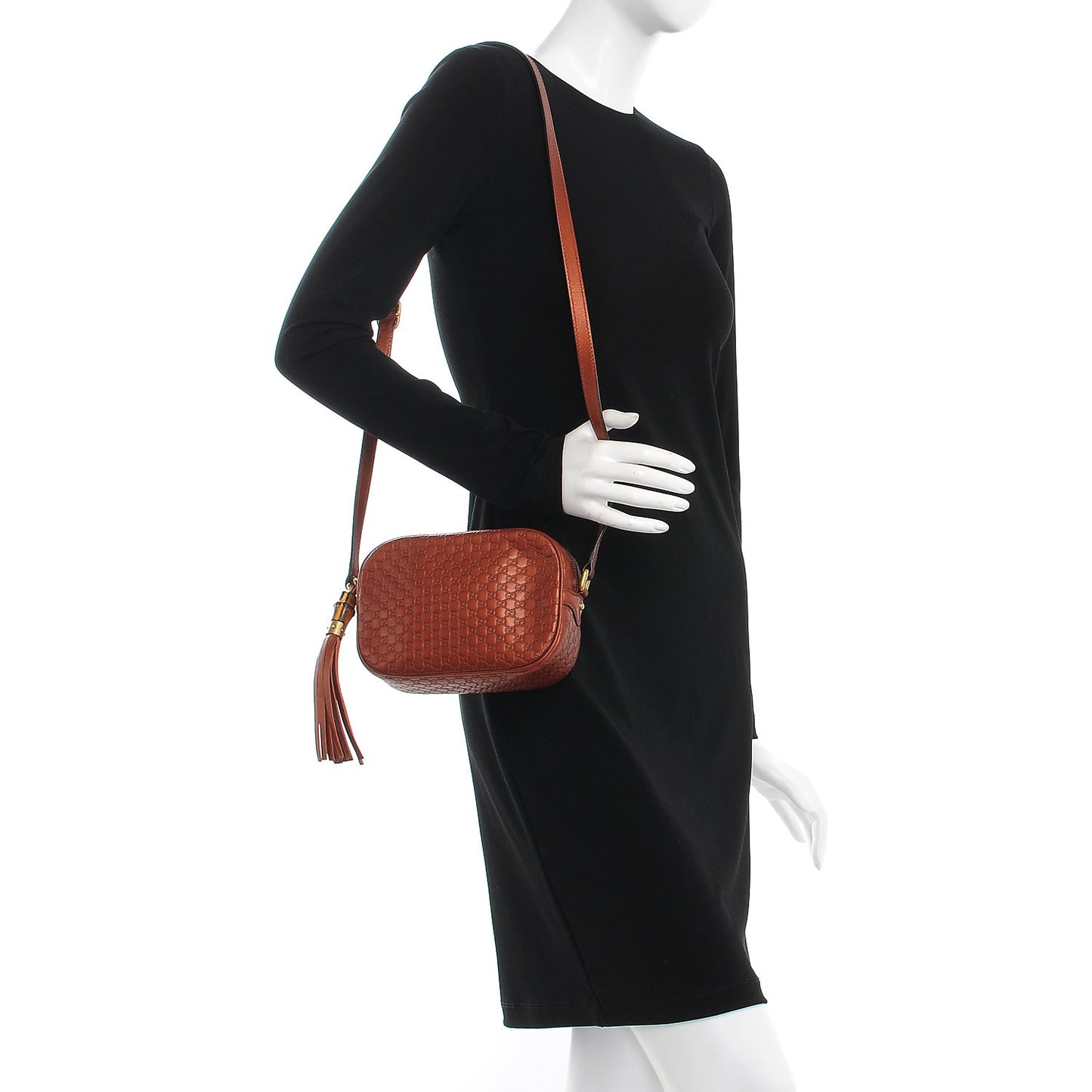 Metallic Microguccissima Sunshine Disco Crossbody Bag Burnt Orange