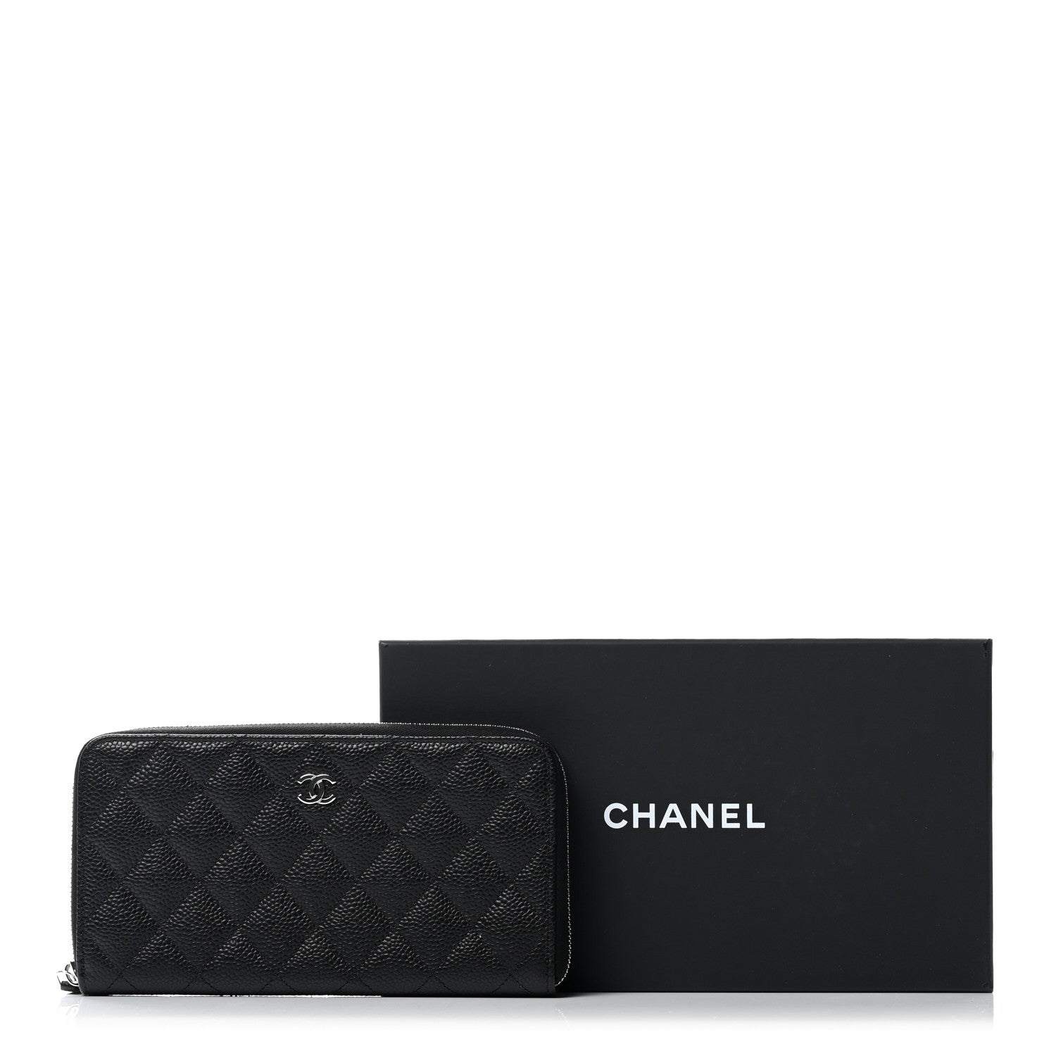 Chanel Caviar Quilted Large Gusset Zip Around Wallet Black 9 of 9