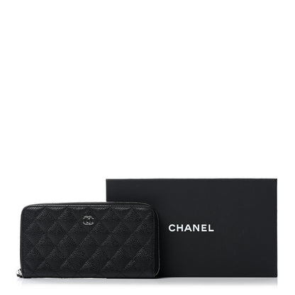 Chanel Caviar Quilted Large Gusset Zip Around Wallet Black 9 of 9