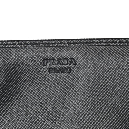 Prada Saffiano Triangle Continental Flap Wallet Black 6 of 13