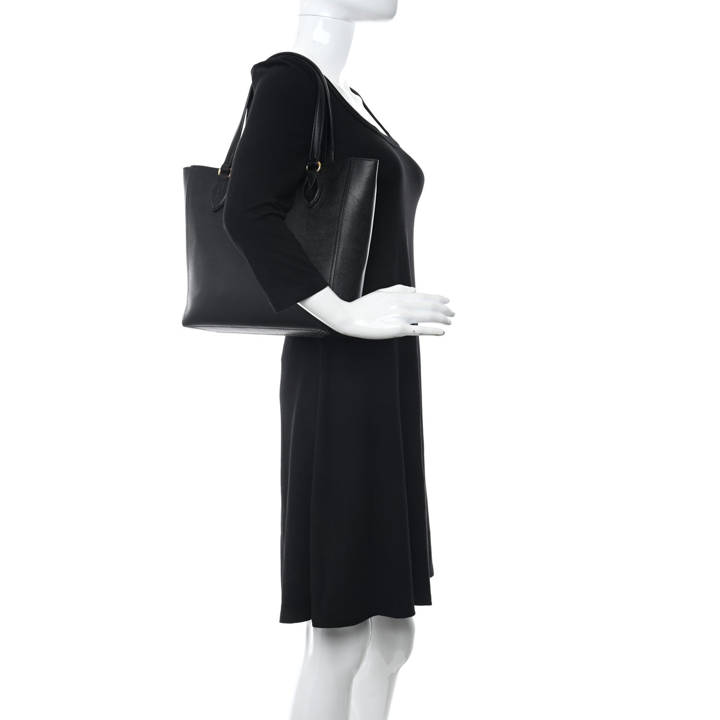 New Sakai Calfskin Lux Small Dahlia Tote Black