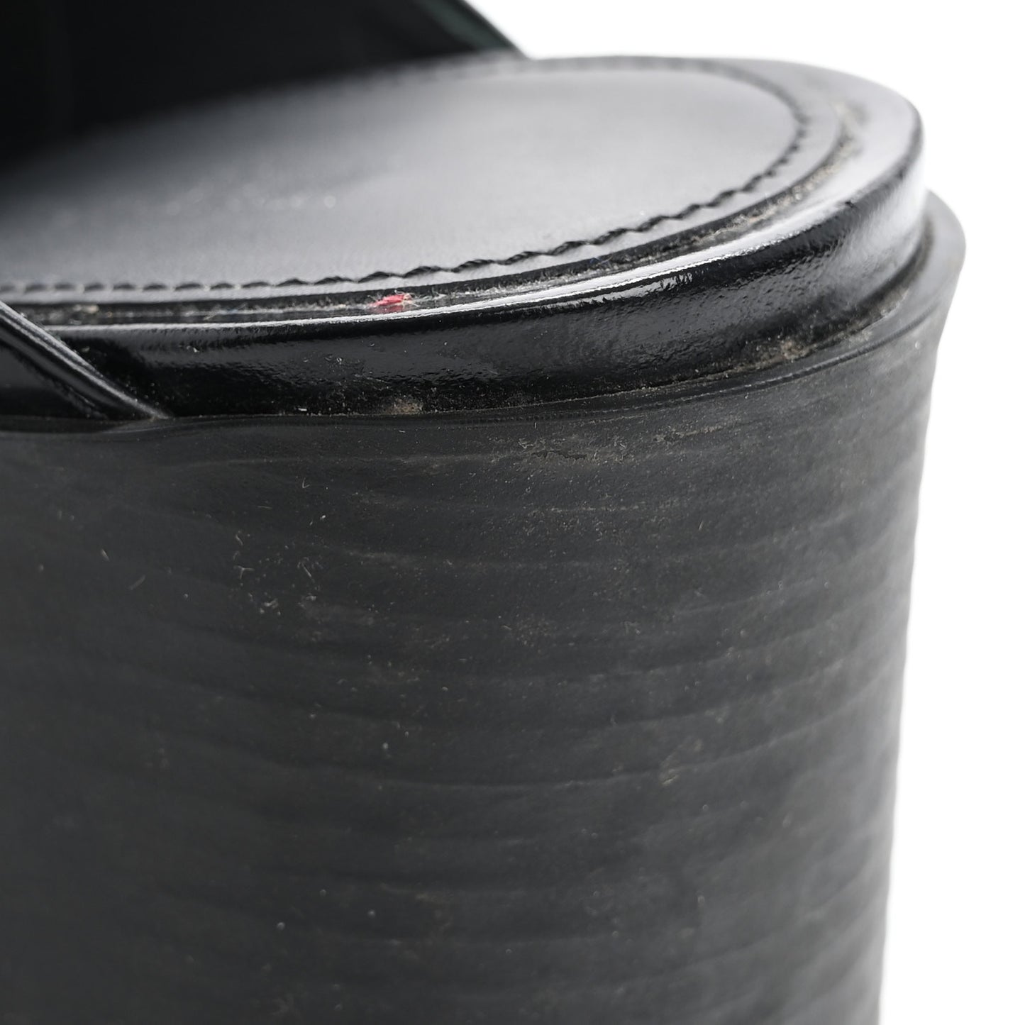 Spazzolato Metal Triangle Logo Platform Loafer Mules 37 Black